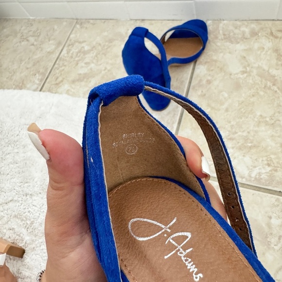 J. Adams Cobalt Blue Chunky Heels - Picture 6 of 15